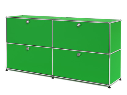 Meuble de rangement Sideboard L USM Haller, personnalisable Vert USM|Avec 2 portes abattantes|Avec 2 portes abattantes