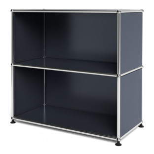 Meuble mixte Sideboard M USM Haller, personnalisable Anthracite RAL 7016|Ouvert|Ouvert