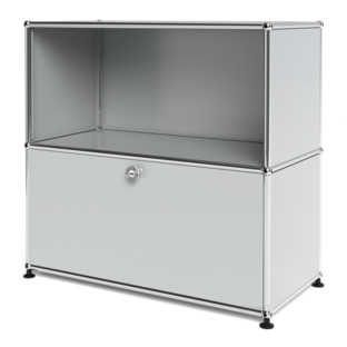 Meuble mixte Sideboard M USM Haller, personnalisable Gris clair RAL 7035|Ouvert|Avec porte abattante