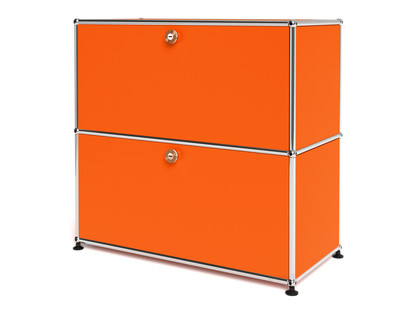 Meuble mixte Sideboard M USM Haller, personnalisable Orange pur RAL 2004|Avec porte abattante|Avec porte abattante