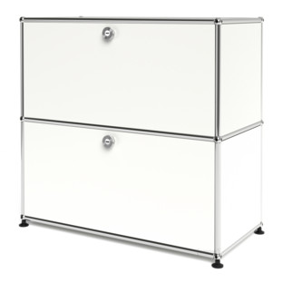 Meuble mixte Sideboard M USM Haller, personnalisable Blanc pur RAL 9010|Avec porte abattante|Avec porte abattante