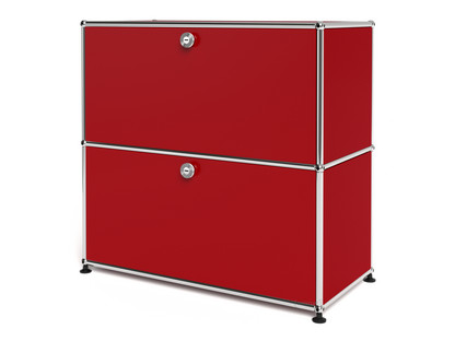 Meuble mixte Sideboard M USM Haller, personnalisable Rouge rubis USM|Avec porte abattante|Avec porte abattante