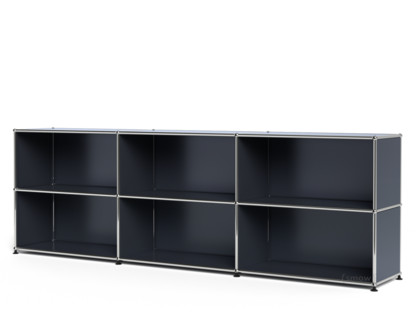Meuble mixte Sideboard XL USM Haller, personnalisable Anthracite RAL 7016|Ouvert|Ouvert