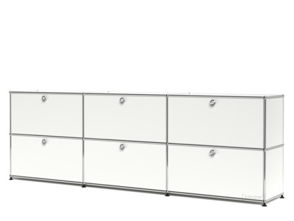Meuble mixte Sideboard XL USM Haller, personnalisable Blanc pur RAL 9010|Avec 3 portes abattantes|Avec 3 portes abattantes