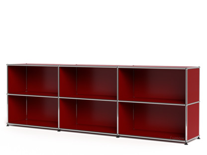 Meuble mixte Sideboard XL USM Haller, personnalisable Rouge rubis USM|Ouvert|Ouvert