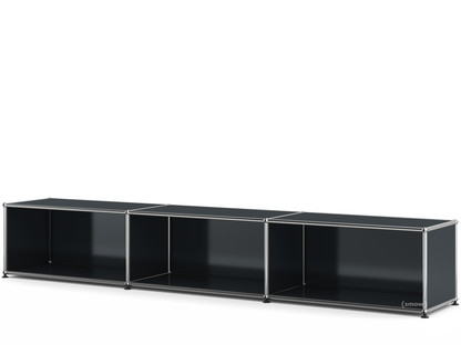 Meuble bas Lowboard XL USM Haller, personnalisable Anthracite RAL 7016|Ouvert|35 cm