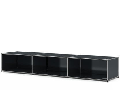 Meuble bas Lowboard XL USM Haller, personnalisable Anthracite RAL 7016|Ouvert|50 cm