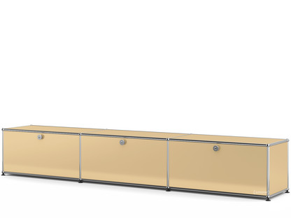 Meuble bas Lowboard XL USM Haller, personnalisable Beige USM|Avec 3 portes abattantes|35 cm