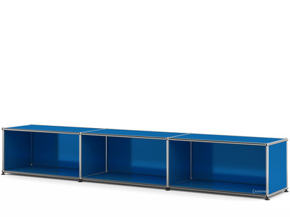 Meuble bas Lowboard XL USM Haller, personnalisable Bleu gentiane RAL 5010|Ouvert|35 cm