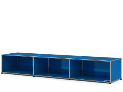 Meuble bas Lowboard XL USM Haller, personnalisable Bleu gentiane RAL 5010|Ouvert|50 cm