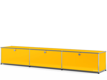 Meuble bas Lowboard XL USM Haller, personnalisable Jaune or RAL 1004|Avec 3 portes abattantes|35 cm