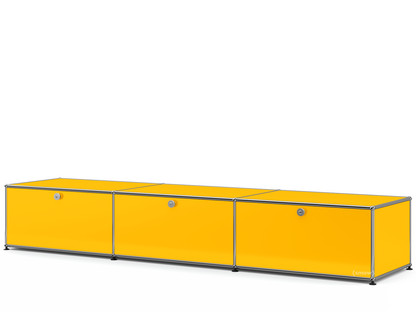 Meuble bas Lowboard XL USM Haller, personnalisable Jaune or RAL 1004|Avec 3 portes abattantes|50 cm