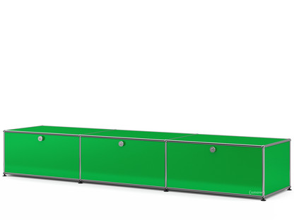 Meuble bas Lowboard XL USM Haller, personnalisable Vert USM|Avec 3 portes abattantes|50 cm