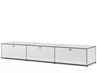 Meuble bas Lowboard XL USM Haller, personnalisable Gris clair RAL 7035|Avec 3 portes abattantes|50 cm