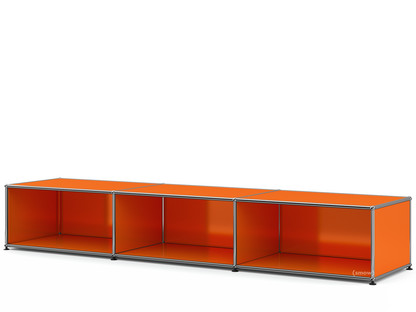 Meuble bas Lowboard XL USM Haller, personnalisable Orange pur RAL 2004|Ouvert|50 cm