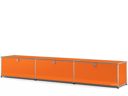 Meuble bas Lowboard XL USM Haller, personnalisable Orange pur RAL 2004|Avec 3 portes abattantes|35 cm