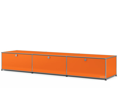Meuble bas Lowboard XL USM Haller, personnalisable Orange pur RAL 2004|Avec 3 portes abattantes|50 cm