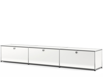 Meuble bas Lowboard XL USM Haller, personnalisable Blanc pur RAL 9010|Avec 3 portes abattantes|35 cm