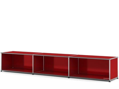 Meuble bas Lowboard XL USM Haller, personnalisable Rouge rubis USM|Ouvert|35 cm