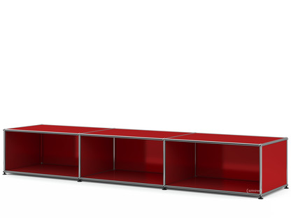 Meuble bas Lowboard XL USM Haller, personnalisable Rouge rubis USM|Ouvert|50 cm