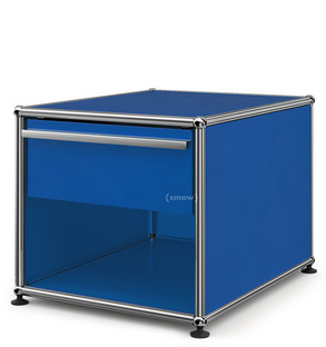 Table de chevet USM avec tiroir Bleu gentiane RAL 5010|Petit (H 39 x l 42,5 x P 53 cm)