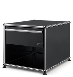 Table de chevet USM avec tiroir Noir graphite RAL 9011|Petit (H 39 x l 42,5 x P 53 cm)