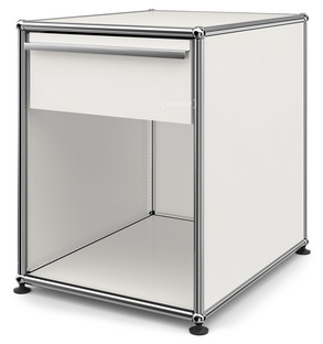 Table de chevet USM avec tiroir Blanc pur RAL 9010|Grand (H 54 x l 42,5 x P 53 cm)