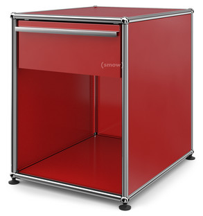 Table de chevet USM avec tiroir Rouge rubis USM|Grand (H 54 x l 42,5 x P 53 cm)