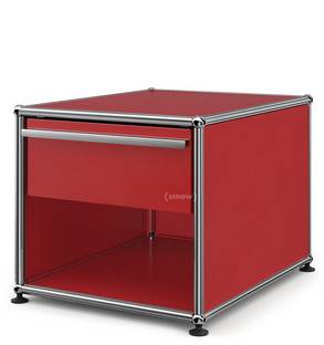 Table de chevet USM avec tiroir Rouge rubis USM|Petit (H 39 x l 42,5 x P 53 cm)