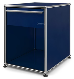 Table de chevet USM avec tiroir Bleu acier RAL 5011|Grand (H 54 x l 42,5 x P 53 cm)
