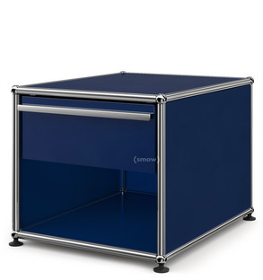 Table de chevet USM avec tiroir Bleu acier RAL 5011|Petit (H 39 x l 42,5 x P 53 cm)
