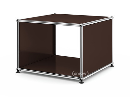 Table d'appoint avec panneaux latéraux USM Haller 50 cm|Sans tablette intérieure en verre|Marron USM