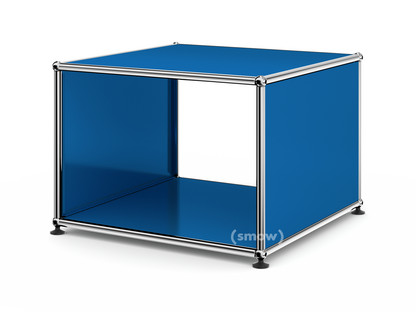Table d'appoint avec panneaux latéraux USM Haller 50 cm|Sans tablette intérieure en verre|Bleu gentiane RAL 5010
