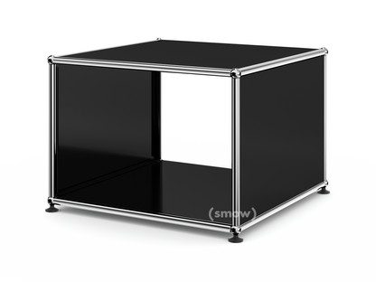 Table d'appoint avec panneaux latéraux USM Haller 50 cm|Sans tablette intérieure en verre|Noir graphite RAL 9011