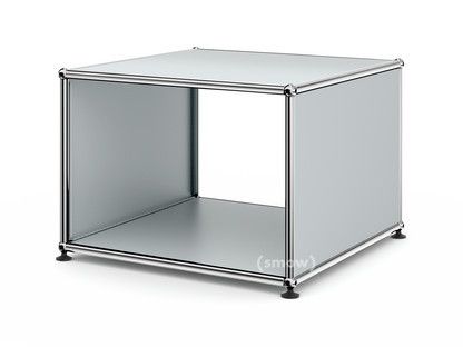 Table d'appoint avec panneaux latéraux USM Haller 50 cm|Sans tablette intérieure en verre|Argent mat USM
