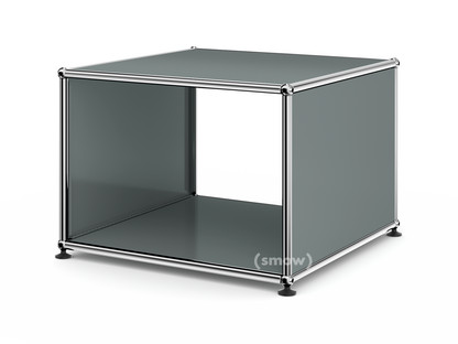 Table d'appoint avec panneaux latéraux USM Haller 50 cm|Sans tablette intérieure en verre|Gris moyen RAL 7005