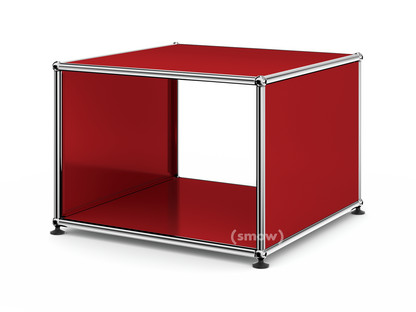 Table d'appoint avec panneaux latéraux USM Haller 50 cm|Sans tablette intérieure en verre|Rouge rubis USM