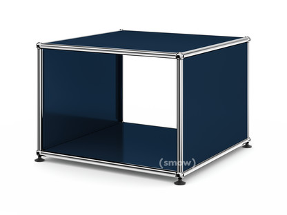 Table d'appoint avec panneaux latéraux USM Haller 50 cm|Sans tablette intérieure en verre|Bleu acier RAL 5011