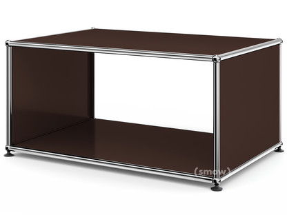 Table d'appoint avec panneaux latéraux USM Haller 75 cm|Sans tablette intérieure en verre|Marron USM