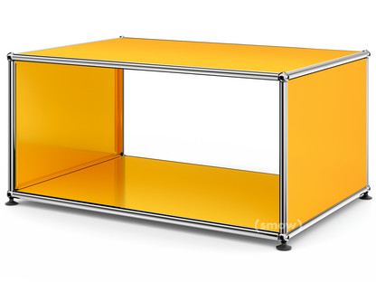 Table d'appoint avec panneaux latéraux USM Haller 75 cm|Sans tablette intérieure en verre|Jaune or RAL 1004