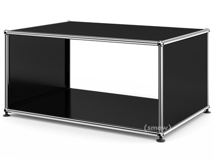 Table d'appoint avec panneaux latéraux USM Haller 75 cm|Sans tablette intérieure en verre|Noir graphite RAL 9011