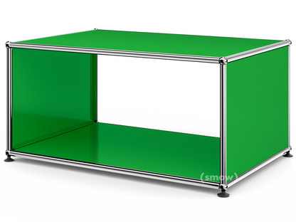 Table d'appoint avec panneaux latéraux USM Haller 75 cm|Sans tablette intérieure en verre|Vert USM