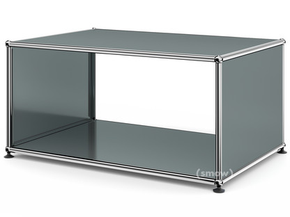 Table d'appoint avec panneaux latéraux USM Haller 75 cm|Sans tablette intérieure en verre|Gris moyen RAL 7005