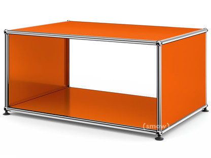 Table d'appoint avec panneaux latéraux USM Haller 75 cm|Sans tablette intérieure en verre|Orange pur RAL 2004