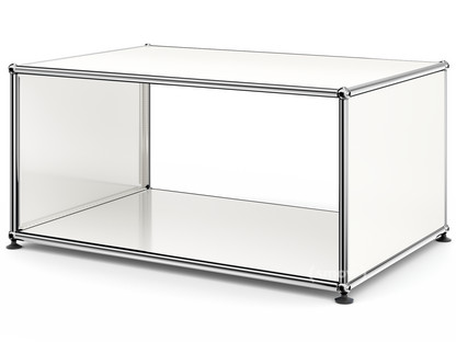Table d'appoint avec panneaux latéraux USM Haller 75 cm|Sans tablette intérieure en verre|Blanc pur RAL 9010