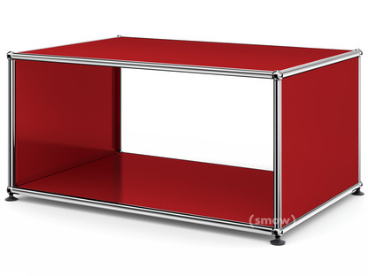 Table d'appoint avec panneaux latéraux USM Haller 75 cm|Sans tablette intérieure en verre|Rouge rubis USM