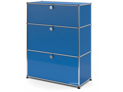 Commode USM Haller avec 3 tiroirs H 95 + 4 x L 75 x P 35 cm|Bleu gentiane RAL 5010