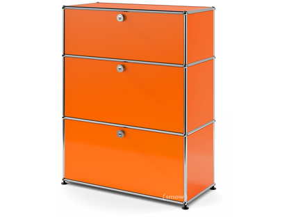Commode USM Haller avec 3 tiroirs H 95 + 4 x L 75 x P 35 cm|Orange pur RAL 2004