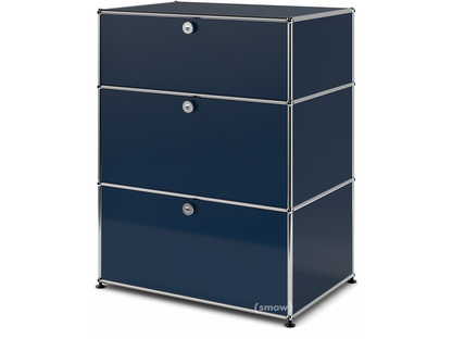 Commode USM Haller avec 3 tiroirs H 95 + 4 x L 58 x P 50 cm|Bleu acier RAL 5011