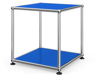 Table d'appoint 35 USM Haller Panneaux inférieur et supérieur en métal|Bleu gentiane RAL 5010